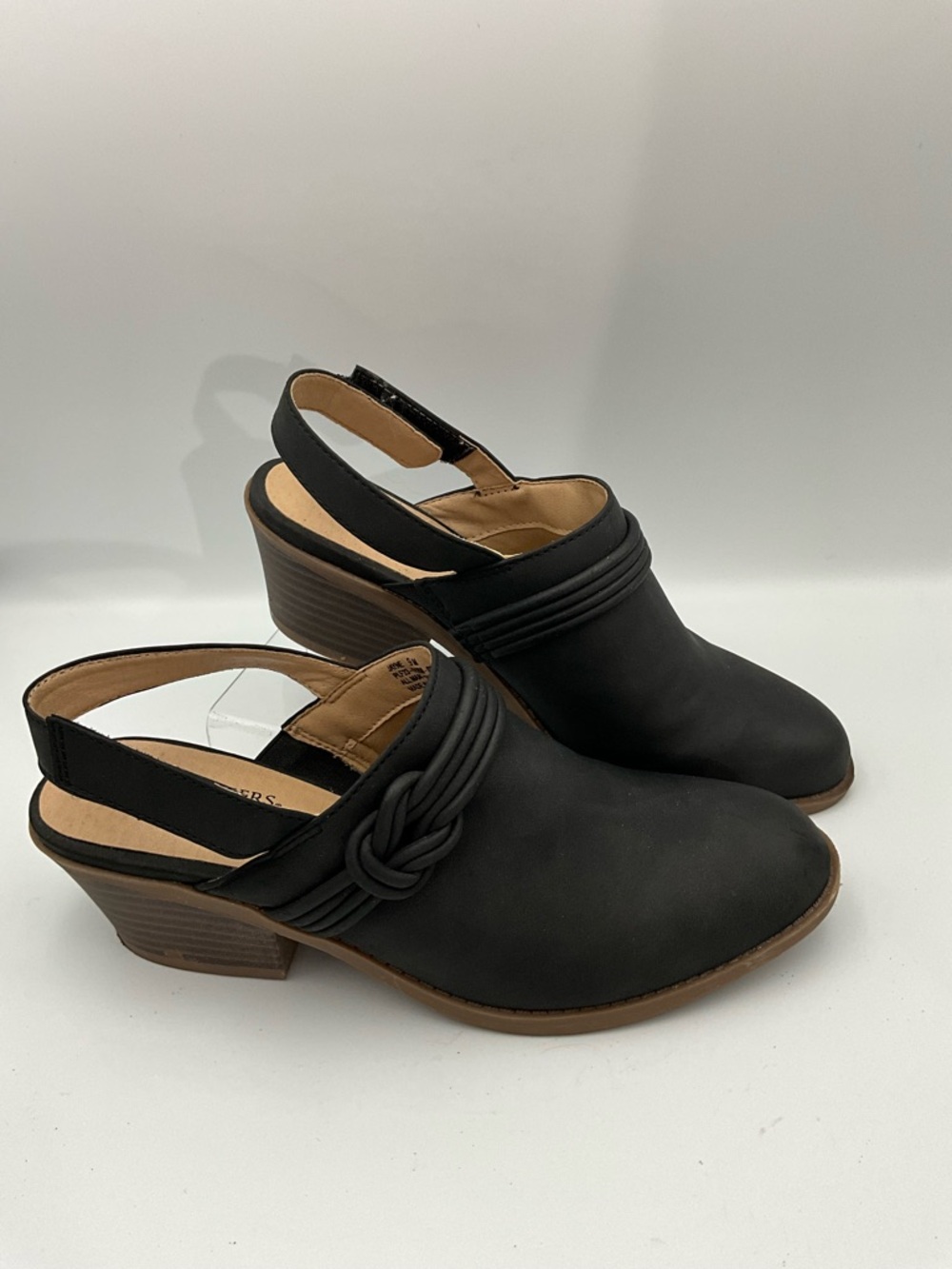 Kim Rogers Mule Size 9 Black Braided Slingback Mule Heels